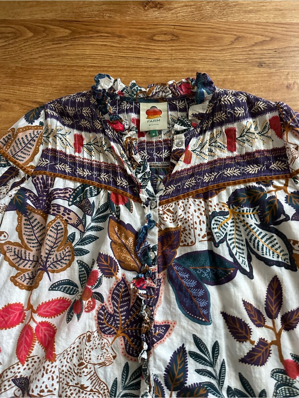 FARM Rio Button Up Blouse M - Picture 2 of 13